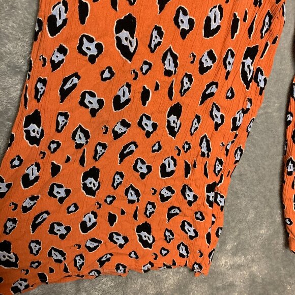 Fantastic Fawn Women Beach Animal Print Crepe Tie Shoulder Wide Leg Jumpsuit L - Picture 4 of 12